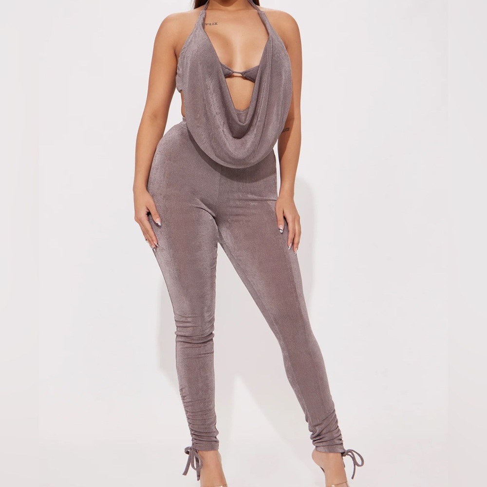Fashion Nova Brown Sleek Jumpsuit